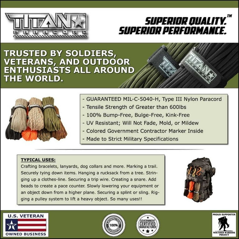 TITAN WarriorCord, 103 FEET, 620 LB. TENSILE STRENGTH