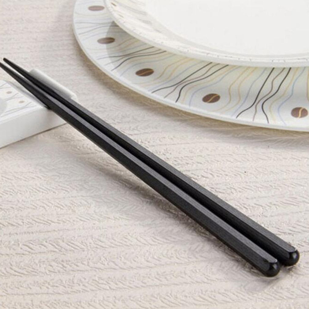 1 Pair Japanese Chopsticks Alloy Non-Slip Wood Color Sushi Chop Sticks Set Chinese Gift Family Friends Colleagues Gifts Wood Color