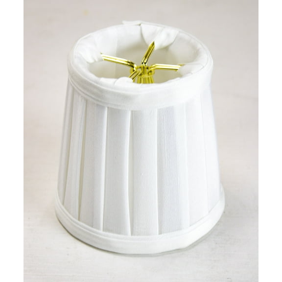 3x4x4 Down White Pleated Clip-on Candelabra Lampshade