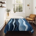 thumbnail image 4 of Abstract Blue Moire Large Tapestry for Bedroom Wall Hanging Tapestry,Gradient Coastal Ocean Geometric Waves Ceiling Backdrop Tapestries Poster Blanket Wall Decor for Teens Room Living Room 86" x 104", 4 of 8
