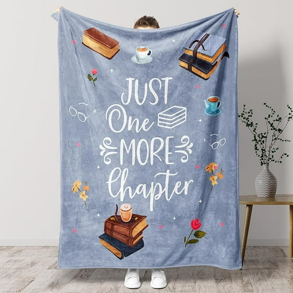 Book Lovers Gifts, Teacher Gifts for Women Men Book Lover Throw Blanket, Book Club Gifts for Women, Christmas Librarian Gifts for Teacher 60" x80 (Purple)