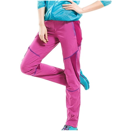 ABATAB Womens Outdoor Pants Quick Dry Hiking Workout Pants Snowboard Breathable Exercise Athletic Trousers with Zipper Pockets