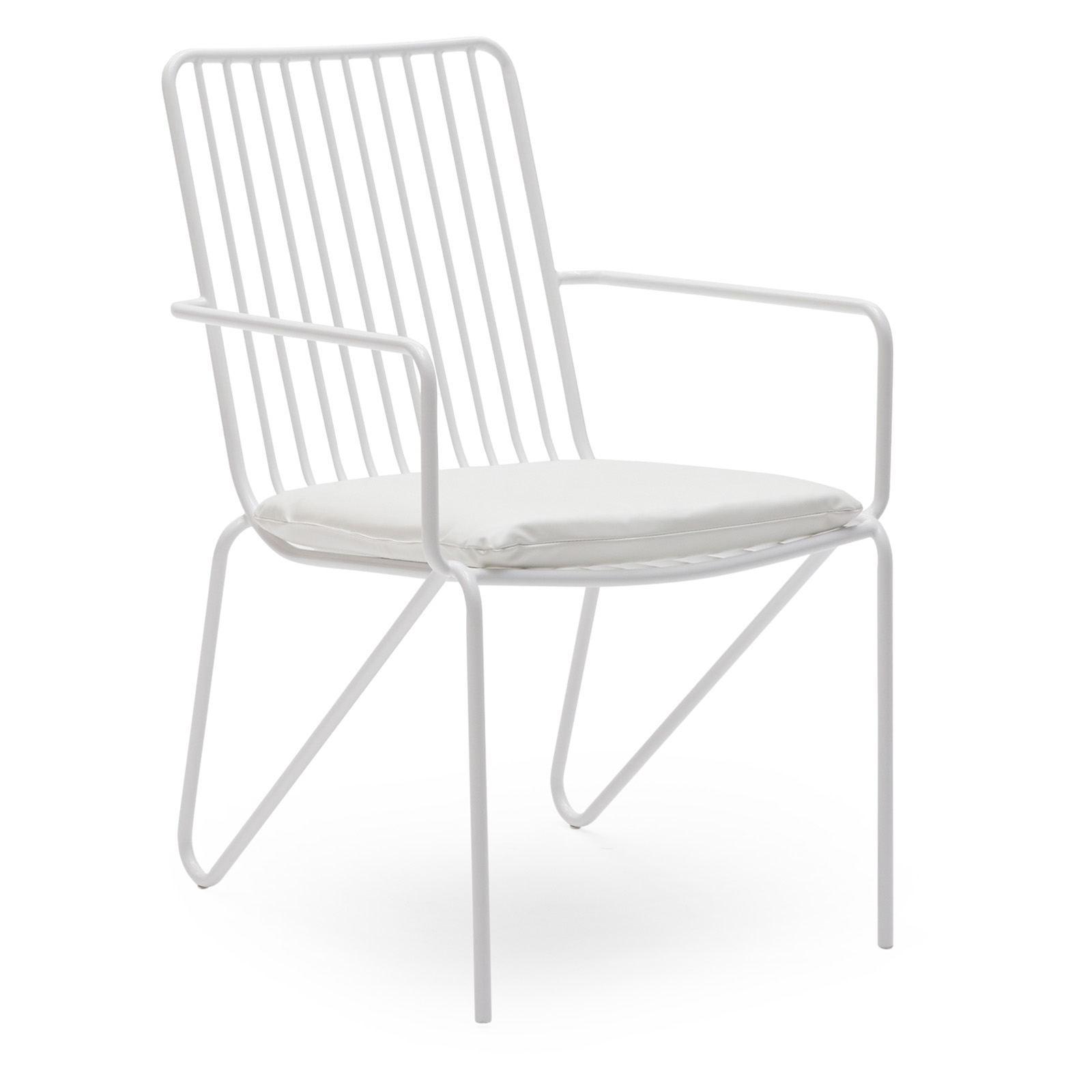MoDRN Industrial Wrought Iron Stacking Dining Chair - Set of 2 - White (Chairs Only) - image 3 of 9