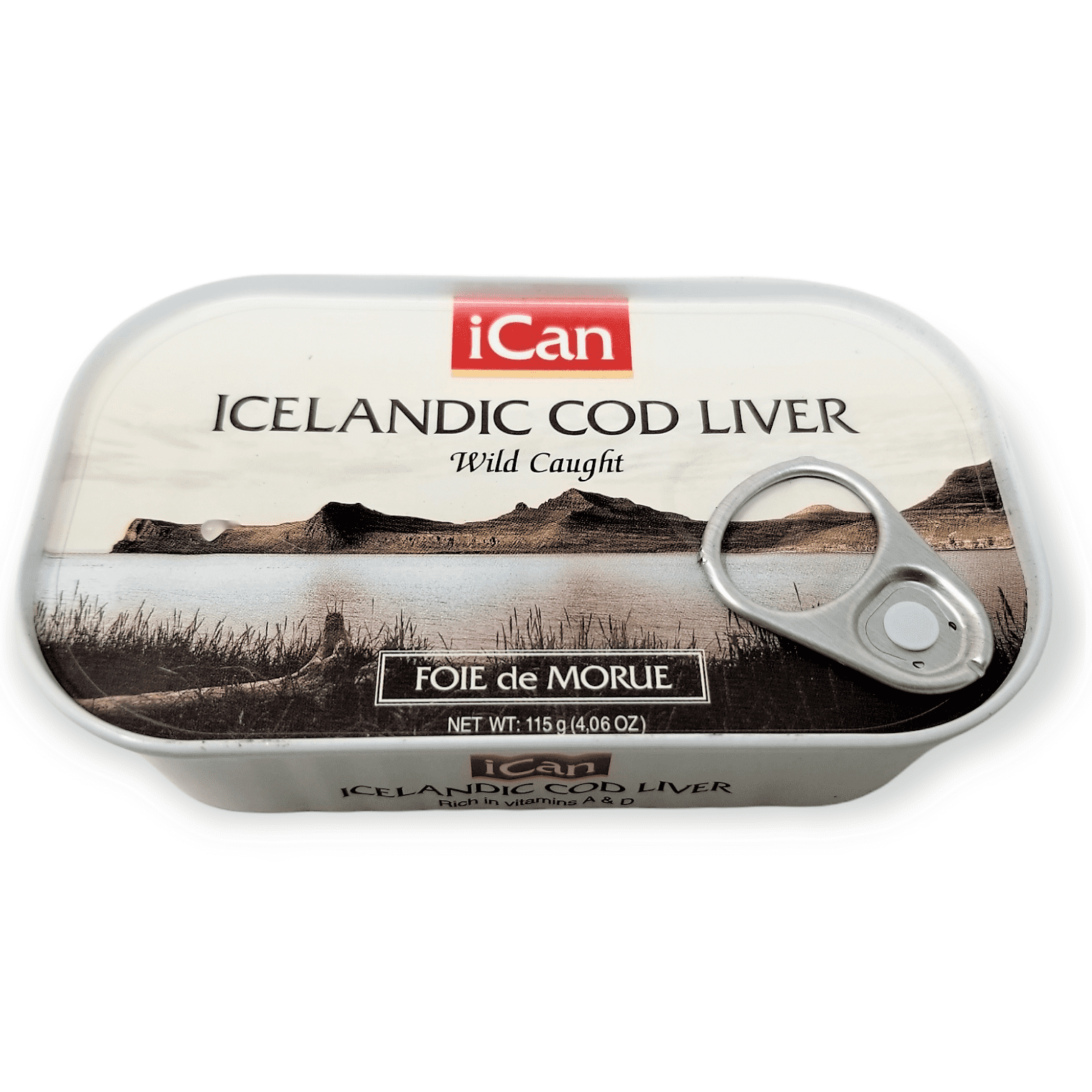 (5-pack) ICAN Icelandic Cod Liver Wild Caught 115g (4.06 oz) e/o cans