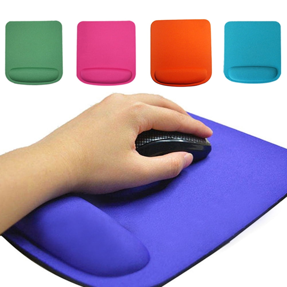 Beautyonline Wrist Support Mouse Pad Mice Mat Computer PC Laptop Non Slip Pad with Memory Foam Wrist Rest Black