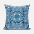 thumbnail image 4 of Amrita Sen Designs  20 x 20 in. Paisley Leaf Geo Duo Broadcloth Indoor & Outdoor Zippered Pillow - Muted Blue & White, 4 of 4