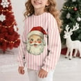thumbnail image 4 of Lorytime Christmas Boys Girls Sweatshirts for Fall Santa Claus Stripes Shirt Crew Neck Long Sleeve Tops Pullover, 4 of 7
