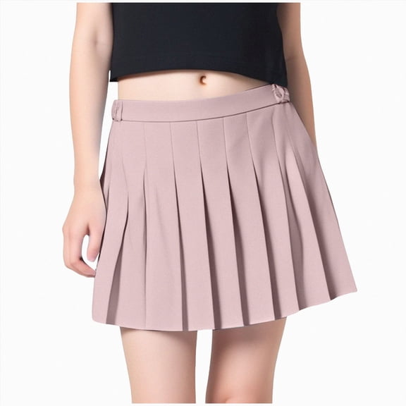 CAUYDY 7-9 Years Girls School Uniform Skirts 2-5T Toddler Girl High Elastic Waist Mini Pleated Skirt Casual Stretch Skater Skort for Tween Girls 10-16 Years (Sizes 6-7 Years,Pink)
