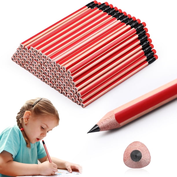 Lápices Seajan Jumbo 2B de 17,8 cm con goma de borrar, empuñadura triangular, 96 unidades