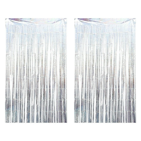 UPGRATOR 2Pcs Lightweight Foil Backdrop Curtains for Parties and Photo Booth Decoration