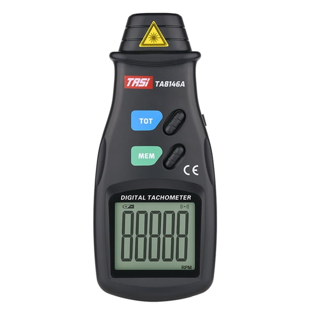 TA8146A Tacómetro digital de mano 2.5-99999RPM Medidor de velocidad de rotación láser sin contacto TASI Velocímetros