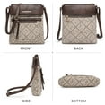 thumbnail image 3 of Dasein Women's Lightweight Crossbody Vegan Leather Shoulder Bag, Monogram Beige, 3 of 7