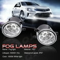 thumbnail image 2 of Pair Front LED Fog Lights Kit for Toyota Yaris Hatchback 2007-2016, 55W 6000K White Off-Road Lamps Black Front Bumper LED Fog Lights, 2 of 12
