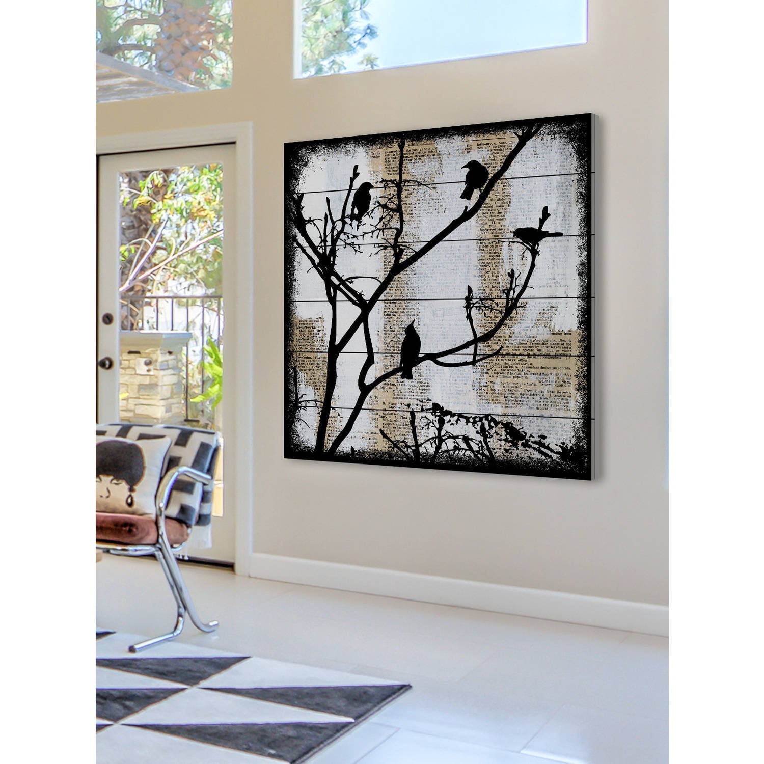 Marmont Hill "Bird Committee" by Vicki Butler Painting Print on White Wood