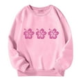 thumbnail image 4 of Tiweut Sweatshirts for Girls Kids Floral Graphic Long Sleeve Crew Neck Toddler Pullover Relaxed Fit Clothes 12-13 Y, 4 of 4