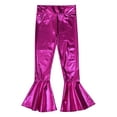 thumbnail image 5 of Linjinx Kids Girls Boys Shiny Metallic Ruffle Flared Bell Bottoms Pants Performance Yoga Dance Hot Pink 16, 5 of 7