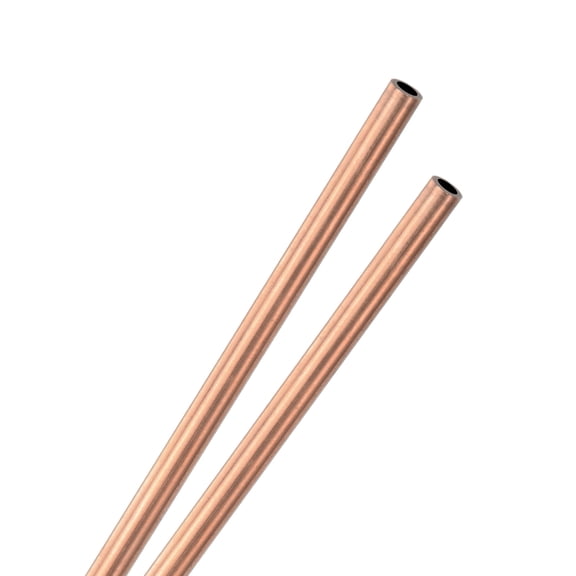 Uxcell 2-Pack Copper Round Tube, 3mm OD 0.5mm Thick 300mm Length Straight Pipe Tubing