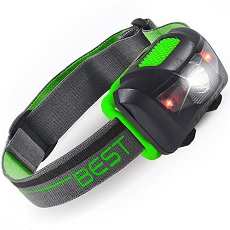 Best 120 Waterproof Headlamp with 4-Modes (White and Red