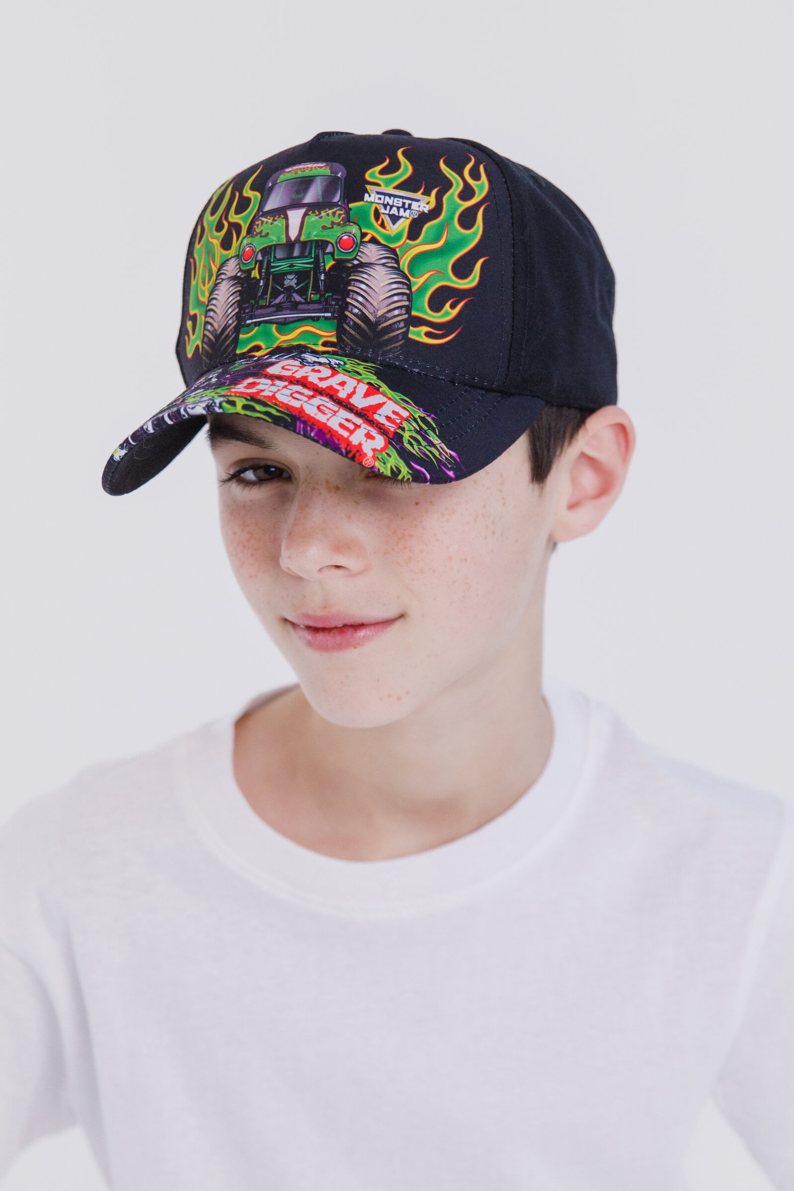 Monster Jam Grave Digger One Size Youth Adjustable Snapback Baseball Cap Hat One Size