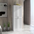 thumbnail image 2 of HOMCOM White Storage Cabinet, Tall Engineered Wood Pantry with Adjustable Shelves and Soft Close Doors, Slim Accent Cabinet for Kitchen, Living Room, or Dining Area, 23.5"W x 69"H, 2 of 8