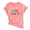 thumbnail image 3 of Daisyyozoid Chemise Joyeuses Pâques pour Femmes, Manches Courtes Imprimées, Col Rond, Blouse Ample, 3 of 4