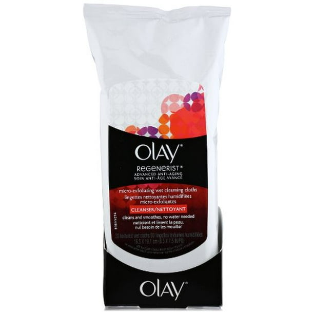 2 Pack OLAY Regenerist Anti Aging Micro Exfoliating Cleansing Cloths 30