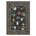 thumbnail image 2 of GlowSol 4x6 Washable Area Rug - Machine Washable Non-Slip TPR Backing, Hand-Drawn Pet & Floral Carpet for Living Room Bedroom Entryway, Black, 2 of 8