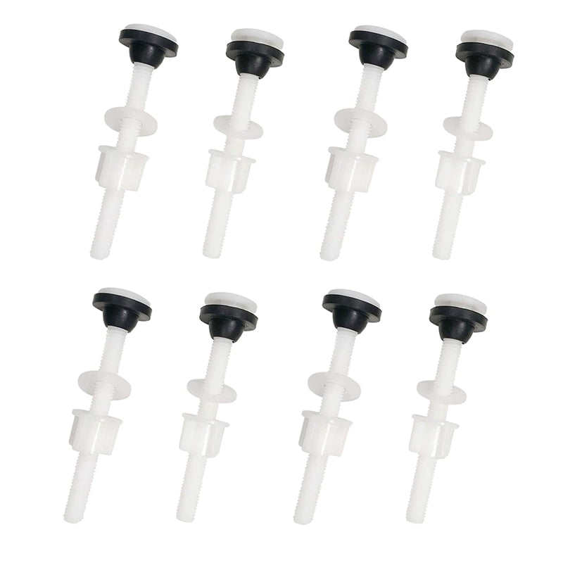 4 Pack M10 Bathroom Toilet Fitting Screws and Seal Set White Toilet Tank Plastic Bolts Pan Head Bolts Fits Two Piece Toilet
