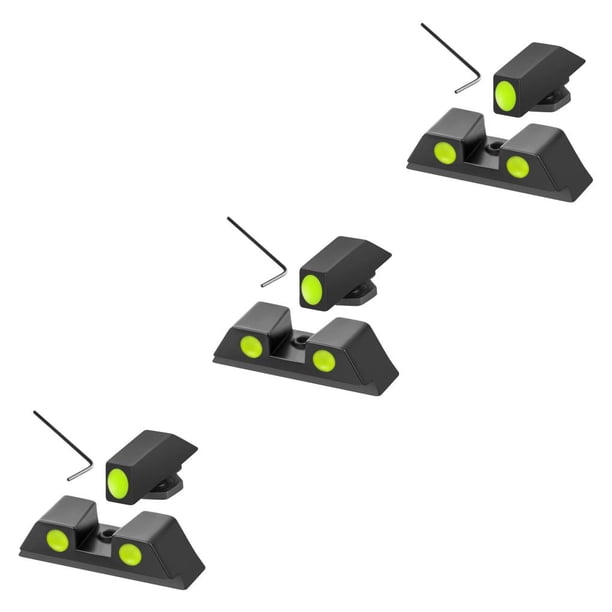 Yuarrent Juego de miras nocturnas, Kit de mira de delantera y trasera óptica profesional, componente modificado, piezas de equipo de , verde Type1 NO1