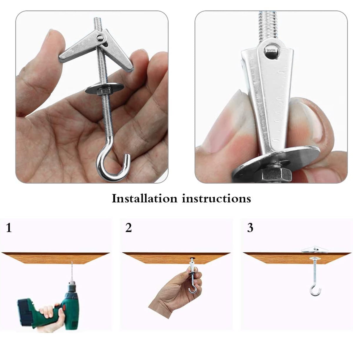 Xiaozhenjida Lot De 50 Crochets De Plafond à Visser En Plaqué