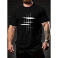 thumbnail image 1 of T-Shirt Décontracté à Col Rond pour Hommes, Haut en Tricot à Manches Courtes avec Imprimé Graphique, 100 % Coton, Légèrement Extensible, Coupe Régulière, 140gsm - Tee-Shirt Noir pour Vêtements d'Été à Manches Courtes pour Hommes Adultes, 1 of 6