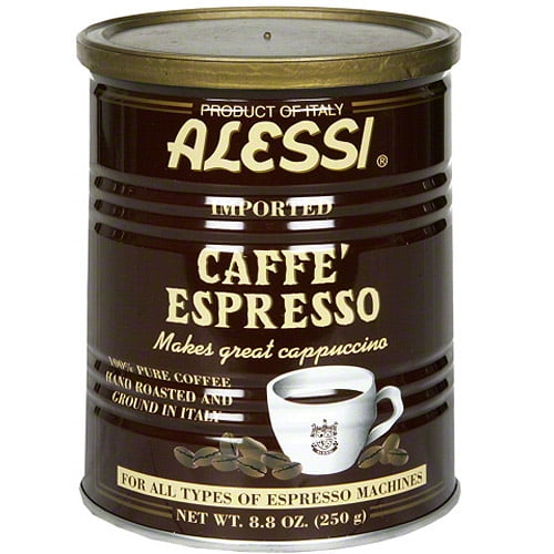 Alessi Caffe' Espresso 100% Pure Ground Coffee, 8.8 oz, (Pack of 6) by Generic