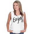 thumbnail image 5 of Enjoy Happiness Inspiring Motivate Tank Top Tee Shirt Women Brisco Brands L, 5 of 6