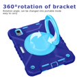 thumbnail image 5 of Dteck iPad Mini 6 Case with Screen Protector, iPad Mini 6th Generation Case for Kids, Heavy Duty Three Layer Hybrid Full-body Rugged Case With Handle Grip/Rotating Stand/Shoulder Strap,Navy/Blue, 5 of 8