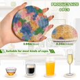 thumbnail image 5 of 6 Pcs Drink Coasters with Holder 3.94in Woven Coasters for Drinks Colorful Splashes and Brushstrokes Coaster Set for Protection Table, 5 of 7