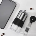thumbnail image 5 of Portable Manual Coffee Grinder Maker - Hand Crank Adjustable Thickness Coffee Bean Mill, 5.12x4.33x1.97in Compact Device for Home Brewed Coffee, Office & Travel Use, 5 of 6