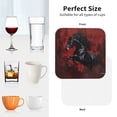 thumbnail image 5 of Leather Coasters with Heat-resistant for Drinks, Black Stallion On Red Canvas Cup Coasters Cup Pad Mat for Tabletop Protection, Coffee Table, Office Desk and Housewarming Gift, 5 of 5