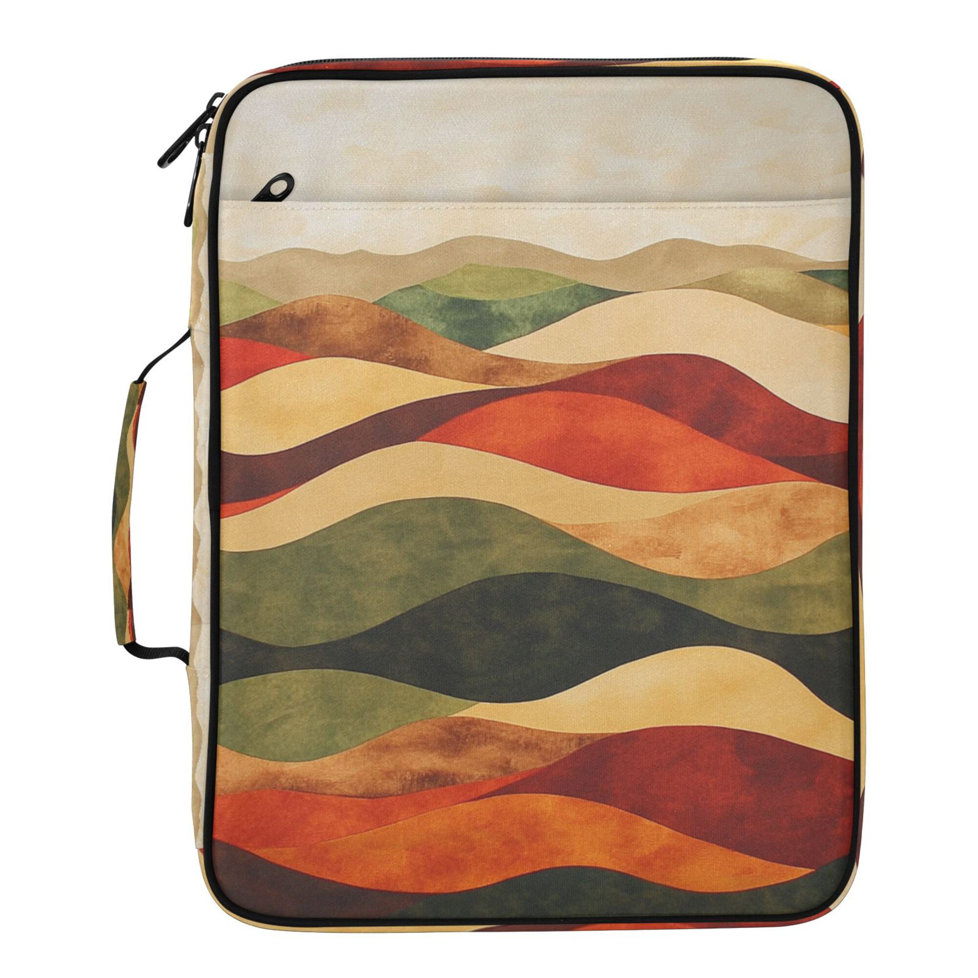 FORMRS Accordion File Folder A4 Size 7-Pocket Expanding Document Organizer Bag with 3 Ring Binder, Abstract Desert Pattern