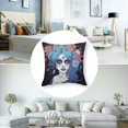 thumbnail image 5 of Acheng Sugar Skull Day of The Dead Dia de Los Muertos Art Throw Pillow Covers,Set of 2, Multicolor 24x24in, 5 of 7