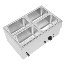 TFCFL 4-Pan Electric Soup Warmer Commercial Stainless Steel Food Warmer Buffet Serving Pan with Lid 1500W