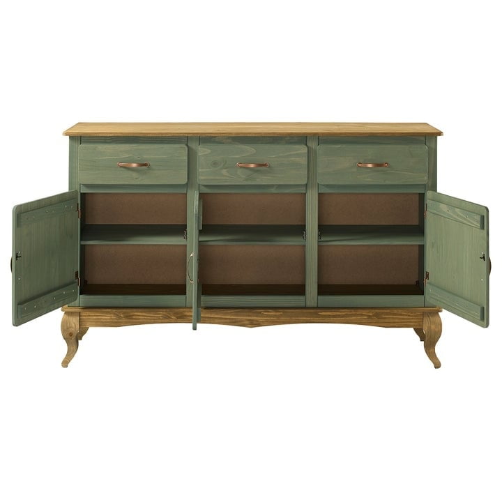 Green 2 Drawer Sideboard Made From Reclaimed Pine Green 2 Drawer Sideboard Made From Reclaimed Pine