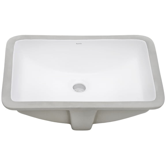 Ruvati Rvb0721 Krona 19" Rectangular Porcelain Undermount Bathroom Sink - White