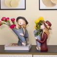 thumbnail image 2 of tssuouriy Girl Modeling Vase Desktop Ornament Tabletop Resin Vases Flower Container Type 2, 2 of 6