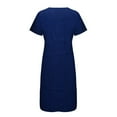 thumbnail image 5 of Pntutb Dress for Women Casual Round Neck Print Summer Short Sleeve Dresses Pockets, 5 of 7