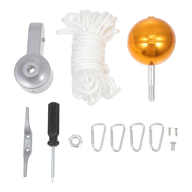 1 Set of Outdoor Flag Pole Accessories Flagpole Pulley Truck Simple