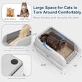 thumbnail image 4 of 8" Deep Stainless Steel Cat Litter Box with Lid Extra Large Litter Box for Big Cats XL Metal Litter Pan Tray with High Wall Sides Enclosure, Non-Sticky, Anti-Leakage, Easy Cleaning, 4 of 6