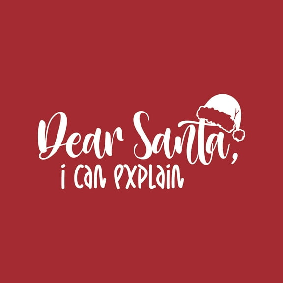 Vinyl Wall Art Decal - Dear Santa, I Can Explain - 11.5" x 25" - Inspiring Funny Lovely Christmas Quote Sticker For Home Bedroom Living Room Windows Coffee Shop Office Holiday Decor