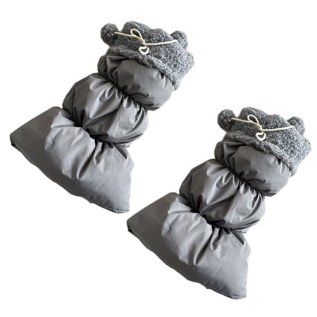 Lamb Fleece Trim Padded Puffer Leg Warmers with Plush Balls Winter Thermal Women s Quilted Boot Covers Gaiters Socks