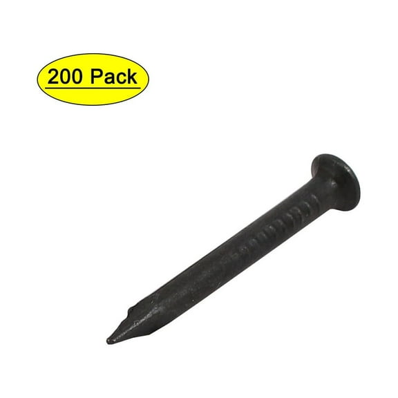 1-inch Length Carbon Steel Point Tip Wall Cement Nails Black 200pcs