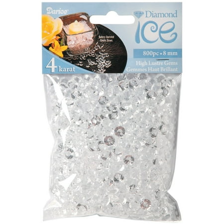 Darice Diamond Ice Gems, 8mm/4 Carat, Clear, 800/pkg